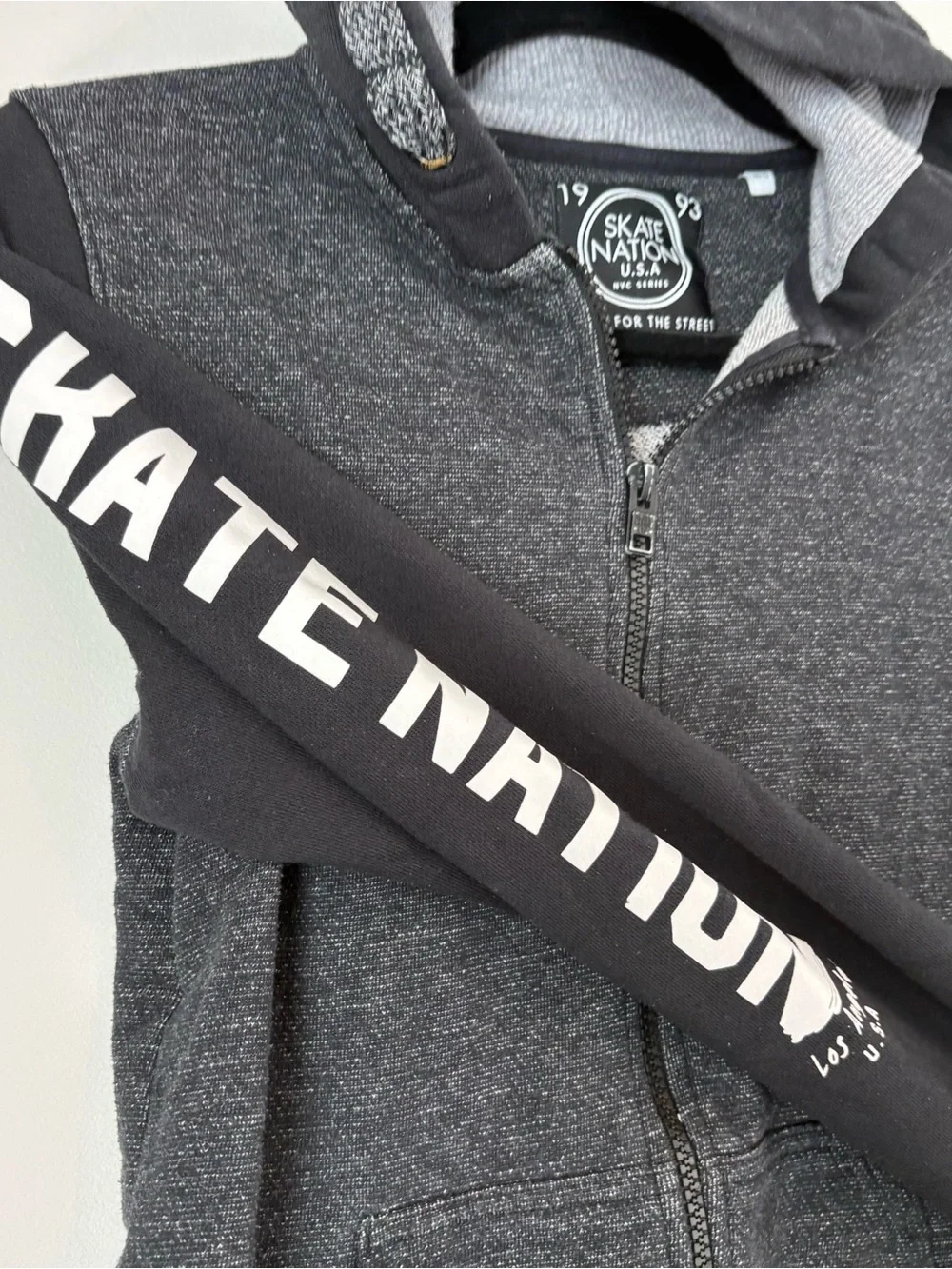 Boys Skate Nation Full-Zip Varsity Hoodie sz youth medium 146/152